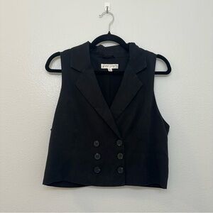 Free People Gabby Vest Suit Top Black Size 8